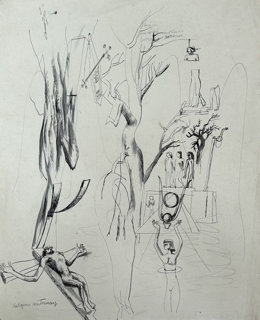 William Crosbie, Surrealist Composition (Religious Controversy), 1938