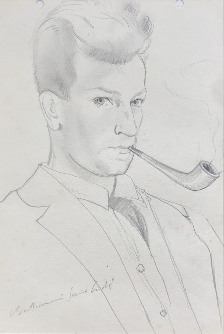 Louis Berthommé-Saint-André , Self Portrait with Pipe, 1925