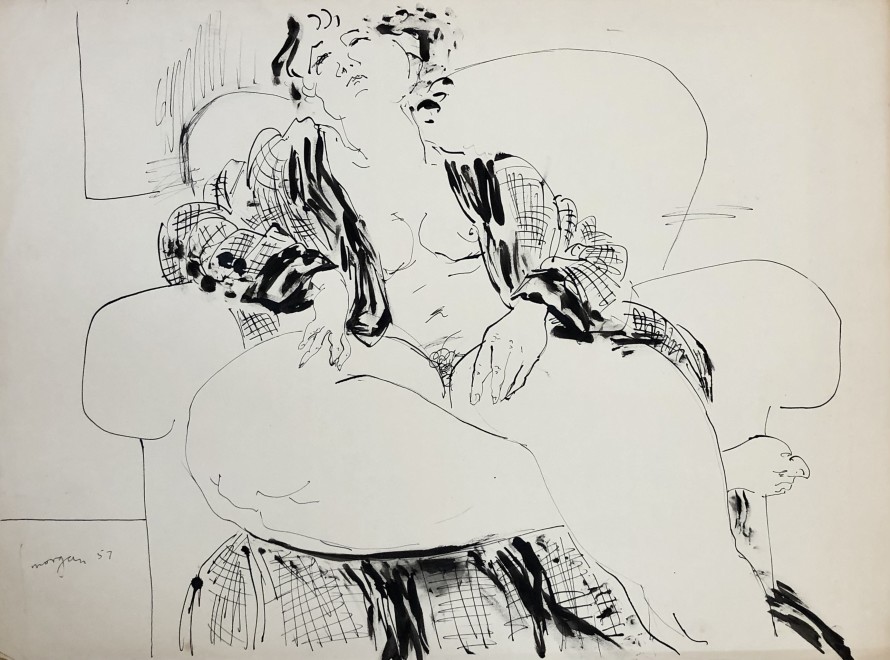 Glyn Morgan, Seated Nude Study, 1957