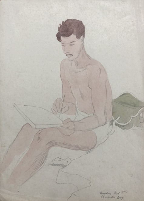 Doris Hatt, Sketching at Charlestwon Bay, Cornwall, c. 1940s