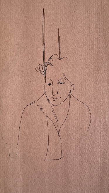 Edward Wolfe, Self Portrait on Pink Paper, c. 1930s