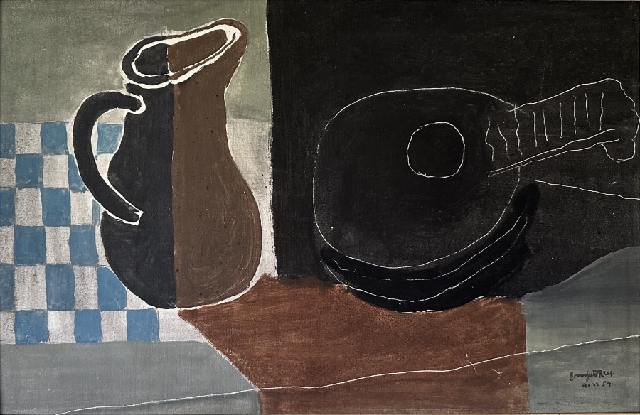 John Bromfield Gay Rees, Still Life with Jug and Mandolin, 1954