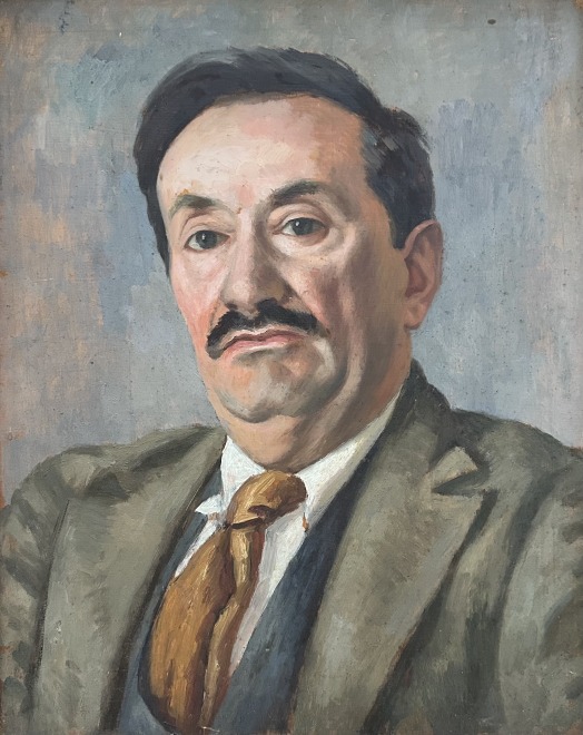 Man Ray, Maurice de Vlaminck with a Fang (Gabon) Figure, c. 1920