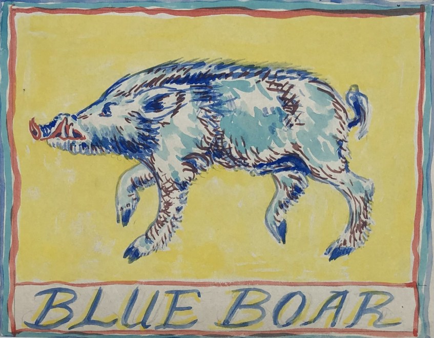 Cicely Hey, Blue Boar (Design for Pub Sign), 1936