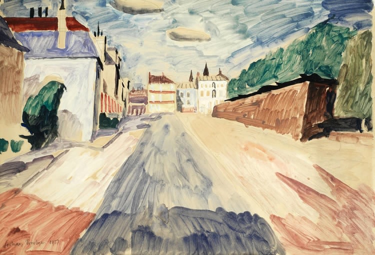 Julian Trevelyan, Street Scene, South of France, 1937