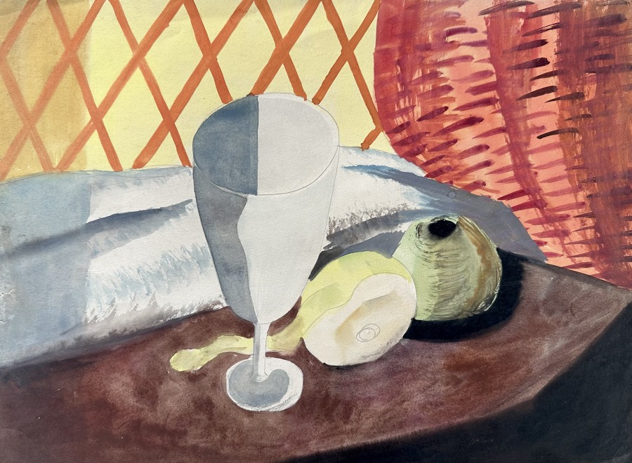 Frederick Roberts Johnson, Cubist Still Life with Wine Glass, c. 1930