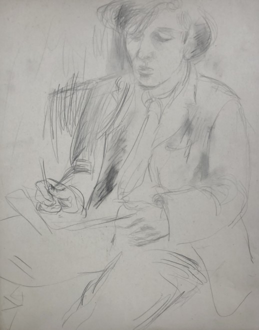Glyn Morgan, Art Student Sketching, c. 1945