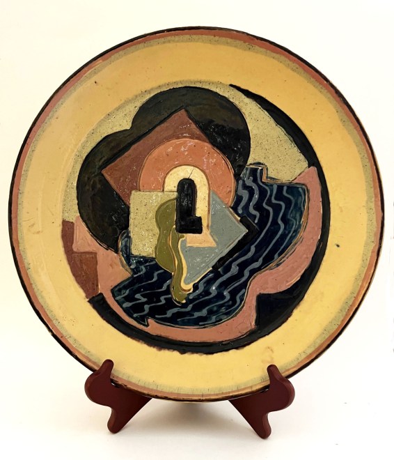 Anne Dangar, Slip decorated earthenware platter, c. 1935