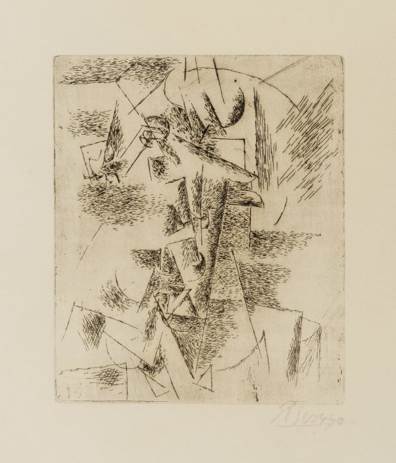 Pablo Picasso, Tête d'homme à la pipe, 1912
