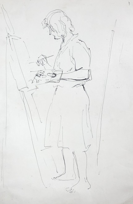 Glyn Morgan, Student at her Easel, c. 1945