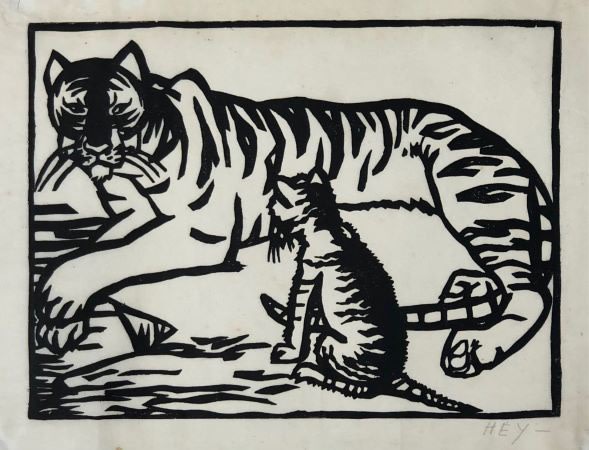 Cicely Hey, Tiger and Cub, 1922