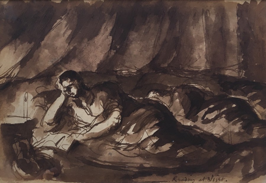 Keith Vaughan, Reading at Night, c. 1942