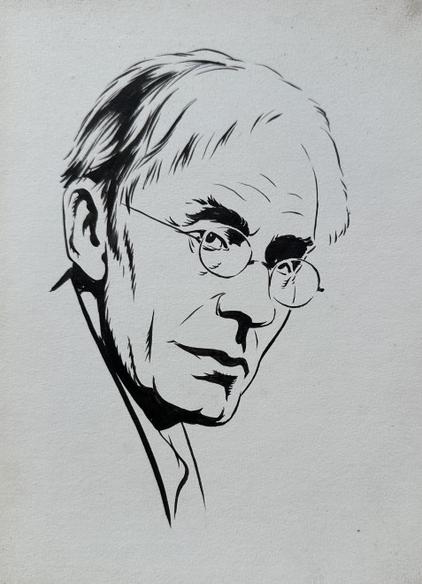 Man Ray, Maurice de Vlaminck with a Fang (Gabon) Figure, c. 1920