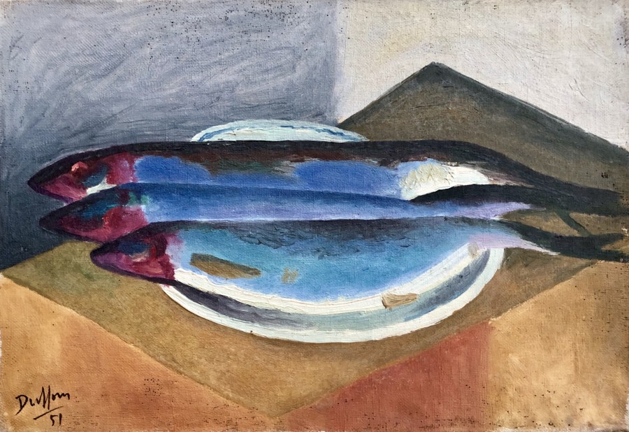 Jacques André Duffour, Still Life with Fish, 1951