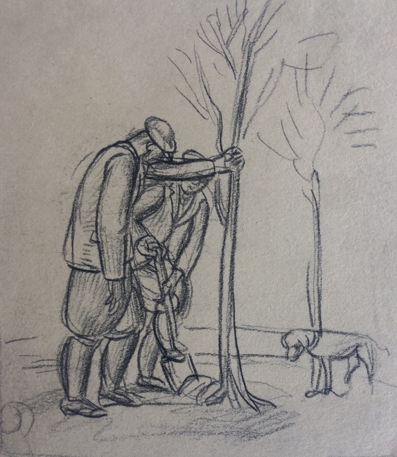 Stanley Lewis, Tree Planting, c. 1930s