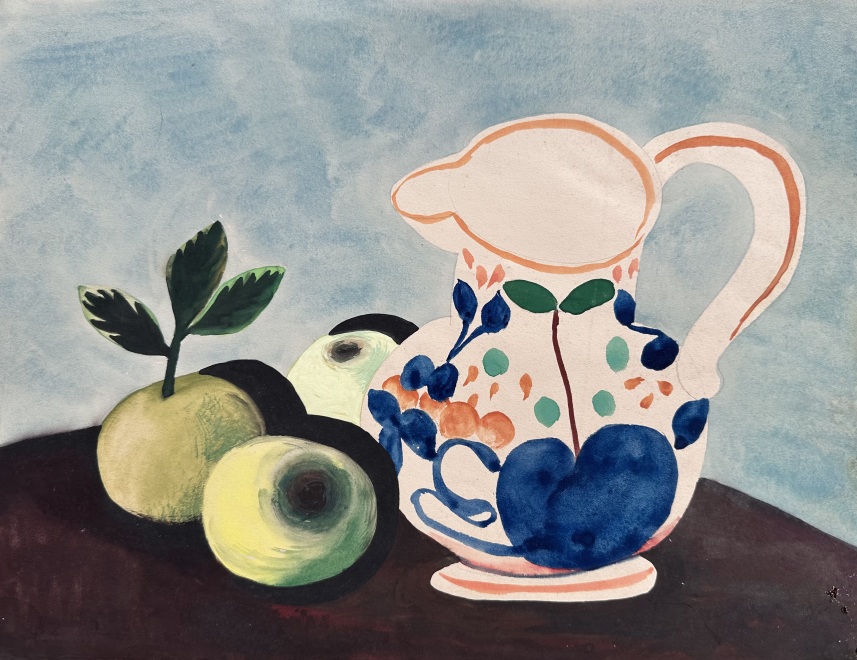 Frederick Roberts Johnson, Apples and a Decorated Jug, c. 1937