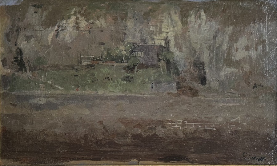 Walter Sickert, Les Falaises du Pollet et l'Atelier du Pientre Haquette (Esquisse), Dieppe, 1885