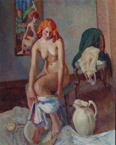 Dorothy Hepworth, Nude with Red Hair and Self Portrait, c. 1935