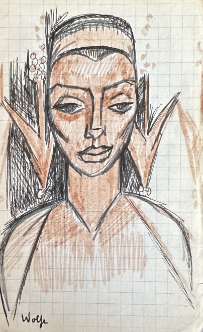 Edward Wolfe, Woman with Headdress, c. 1940s
