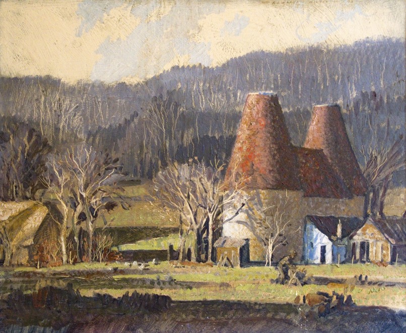 Rowland Hilder, Oast Houses, Box Hill, Kent, 1942