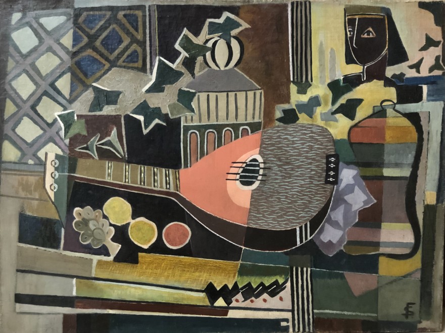 Sylvia Forster, Cubist Still Life with Mandolin, c. 1950