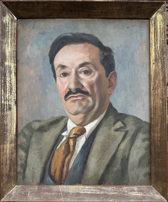 Man Ray, Maurice de Vlaminck with a Fang (Gabon) Figure, c. 1920