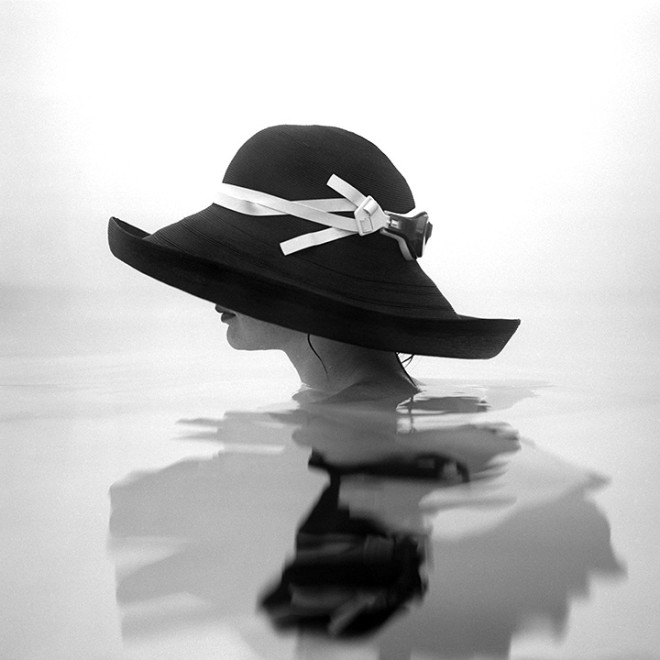 Victoria in Profile in Swimming Pool, Snedens Landing, NY
