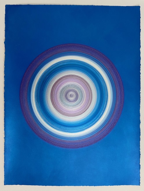 Lisa Sharpe Paintings, Blues, Pink, Purple & Silver Portal (unframed)
