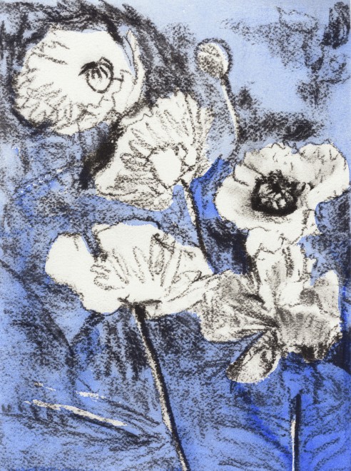 <span class="artist"><strong>Patrick Procktor RA</strong></span>, <span class="title"><em>Untitled (Flowers on Blue)</em>, c.2000</span>