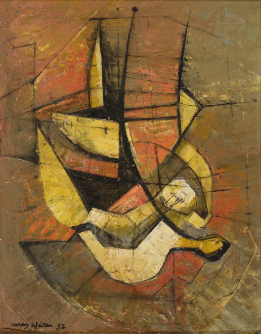 <span class="artist"><strong>Frank Avray Wilson</strong></span>, <span class="title"><em>Composition with Yellow</em>, 1952</span>