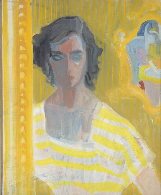 <span class="artist"><strong>Margaret Mellis</strong></span>, <span class="title"><em>Self-Portrait in Yellow Dress</em>, 1950</span>
