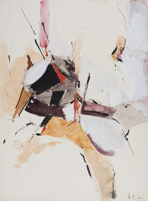 <span class="artist"><strong>Adrian Heath</strong></span>, <span class="title"><em>Composition - Red and Orange</em>, 1960</span>