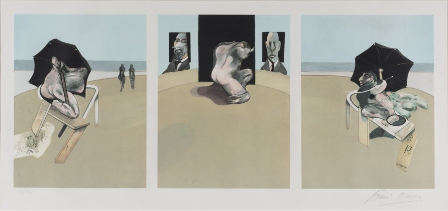 <span class="artist"><strong>Francis Bacon</strong></span>, <span class="title"><em>Triptych 1974-77</em>, 1981</span>