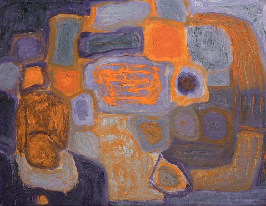 <span class="artist"><strong>Margaret Mellis</strong></span>, <span class="title"><em>Girl and Flowers (Orange and Purple)</em>, 1959</span>
