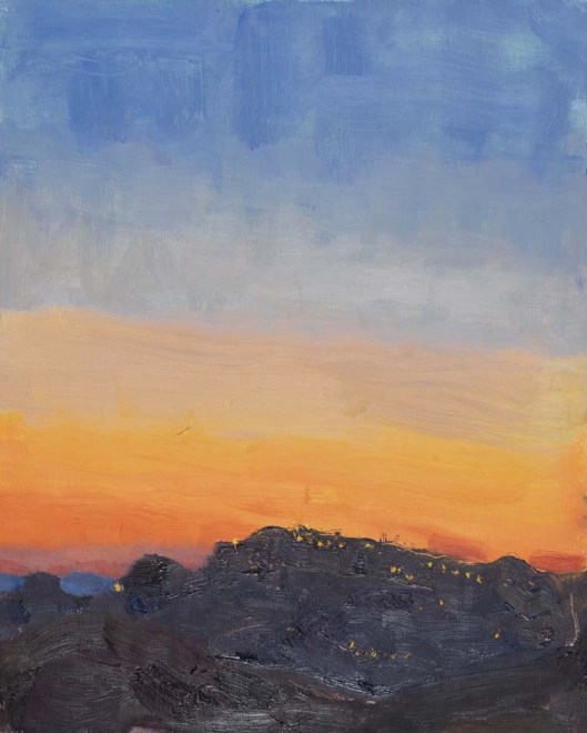 <span class="artist"><strong>Danny Markey</strong></span>, <span class="title"><em>Volterra Sunset</em>, 2019</span>