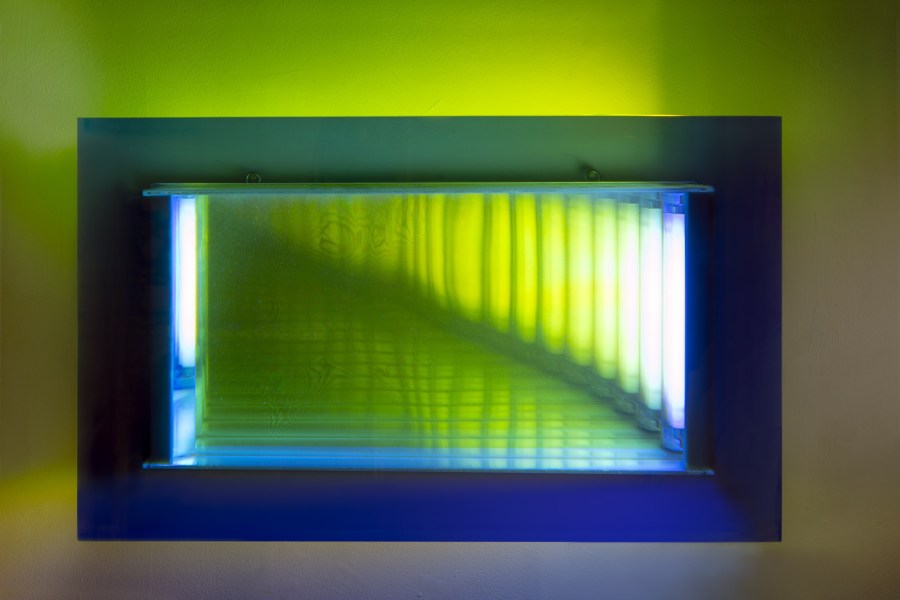 <span class="artist"><strong>Peter Sedgley</strong></span>, <span class="title"><em>Windome - Blue and Green</em>, 2002</span>