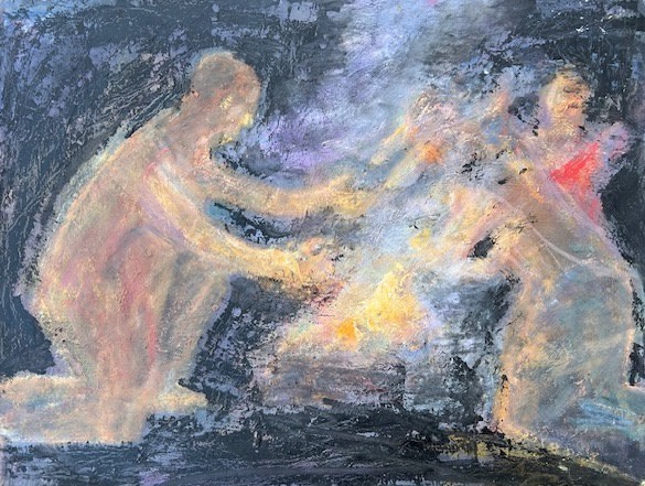 <span class="artist"><strong>Susannah Fiennes</strong></span>, <span class="title"><em>Lighting Fire</em>, 2024</span>