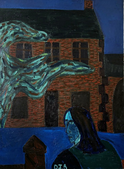 <span class="artist"><strong>Danny Romeril </strong></span>, <span class="title"><em>Night Scene (Ivy on the House)</em>, 2024</span>