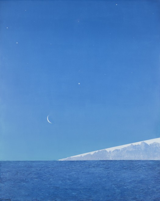 <span class="artist"><strong>Keith Grant </strong></span>, <span class="title"><em>New Moon and Morning Star over an Antarctic Promontory</em>, 2018</span>