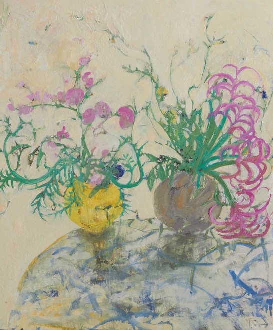 Ffiona Lewis, Garden Escapes, Oil on gesso board, 2022, 60 x 50 cm