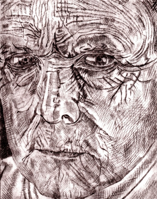 Nicholas Jagger  Self-Portrait Drypoint