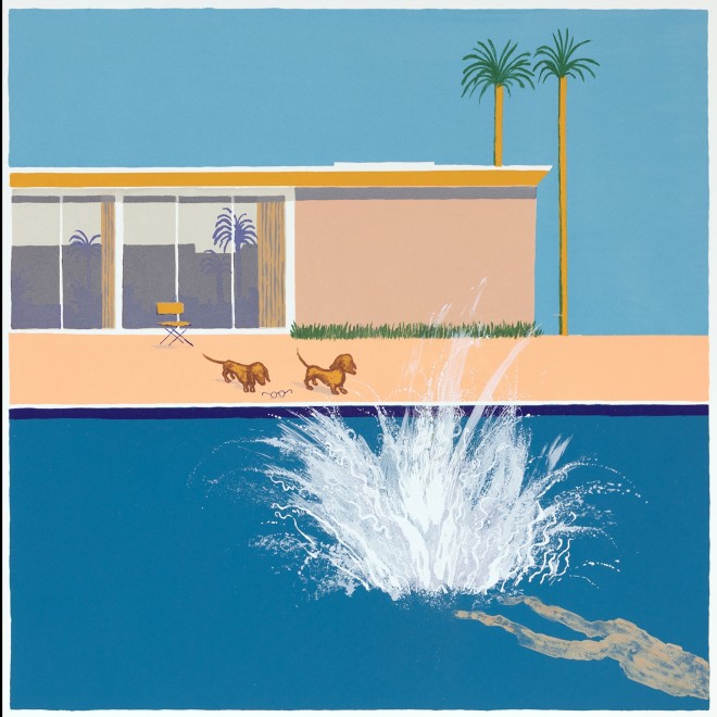 Mychael Barratt PPRE Hon RWS, Hockney's Dog - The Biggest Splash