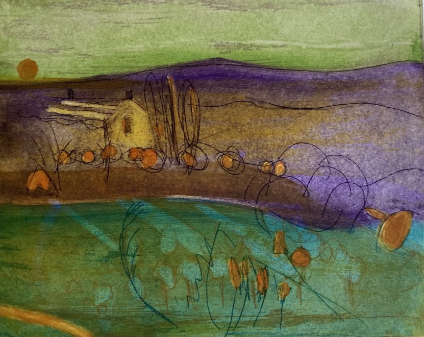 Louise Davies RE, Spring Sunset