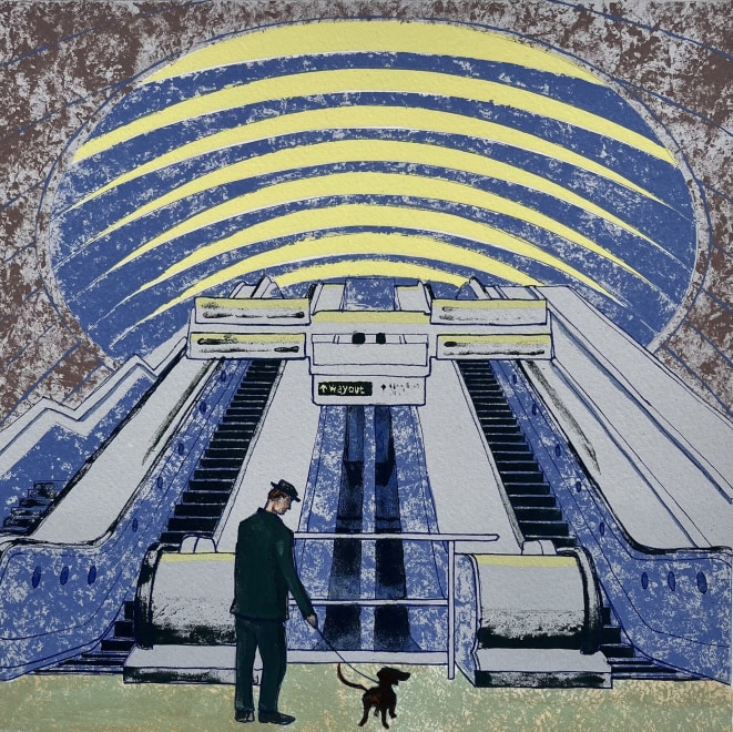 Wes Anderson's Dog - Canary Wharf