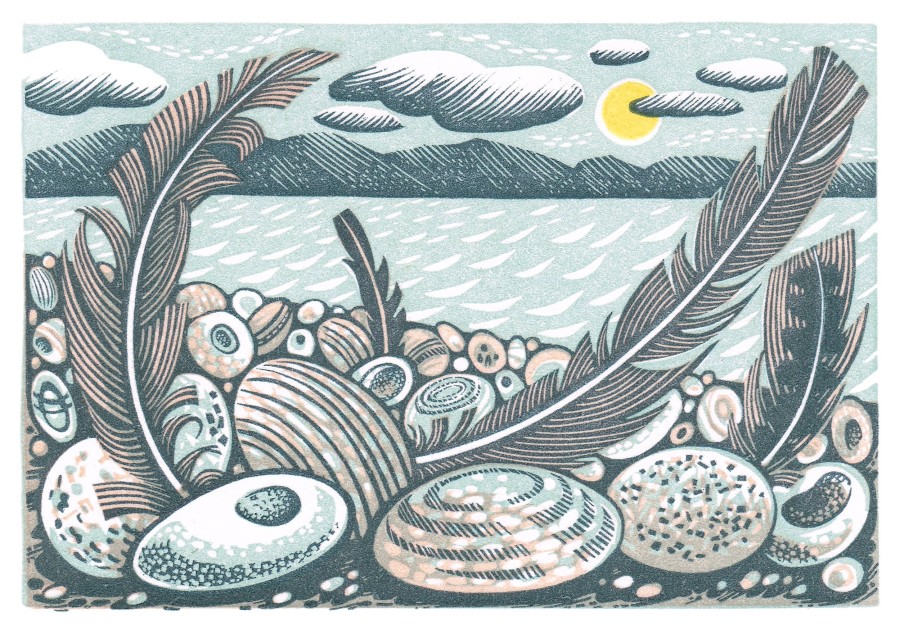 Angie Lewin RWS RE, Tideline Feathers
