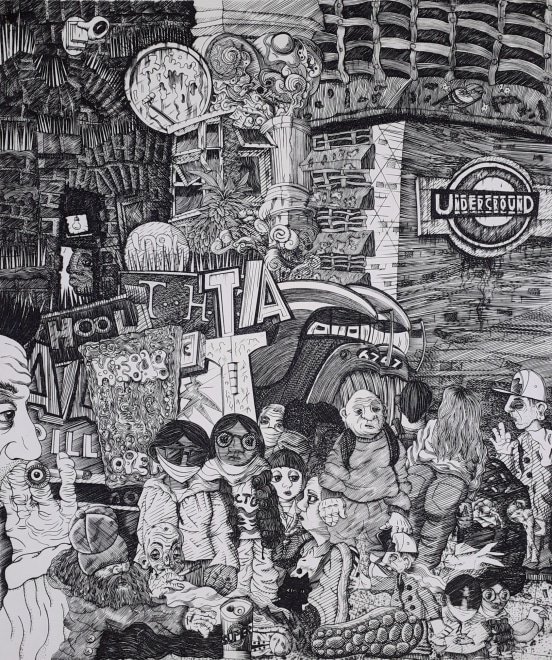 Brendan Hansbro ARE, Super, Turnpike Lane, copperplate engraving