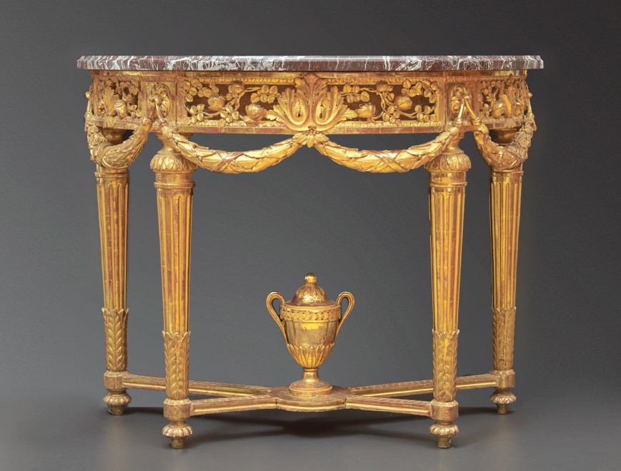 A Louis XVI carved giltwood console