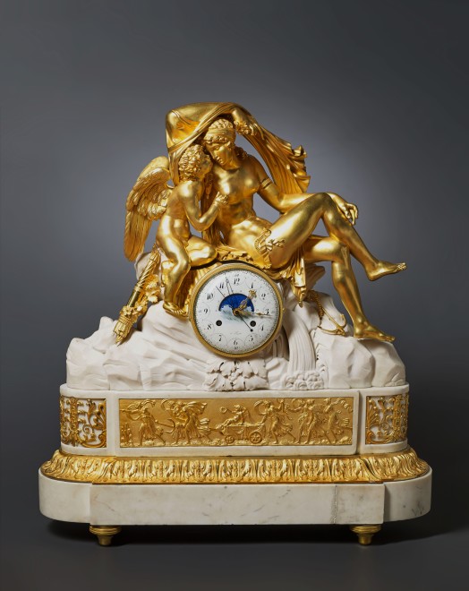 A large  Louis XVI mantel clock, attributed to Joseph Coteau or Etienne Gobin (known as Dubuisson)
