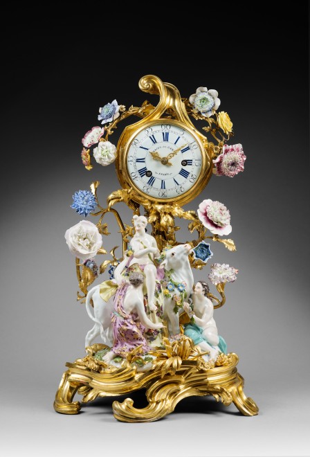 A Louis XV mantel clock “Europa and the Bull” by Gérard Benoît