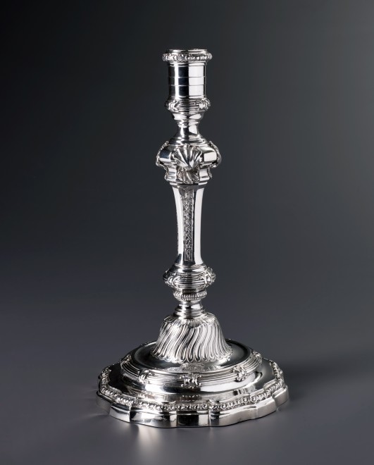 A Louis XV single candlestick by Jean-François Balzac